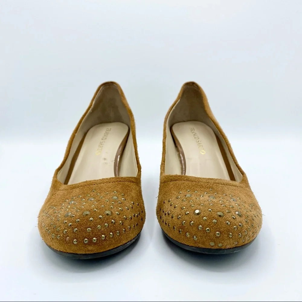 Franco Sarto Zinc Embellished Suede Wedges Size 10